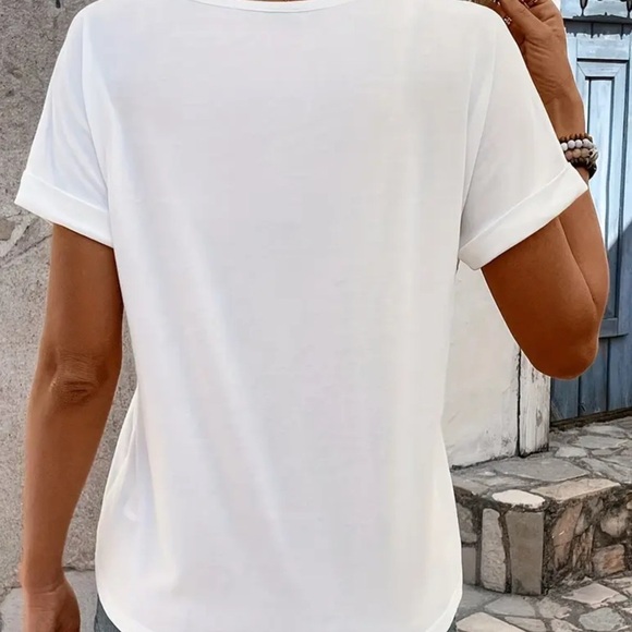 Plus size 3X White Strappy V-Neck Top - Picture 2 of 7